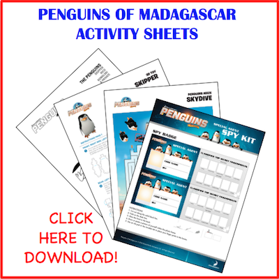 Penguins of Madagascar Activity Sheets