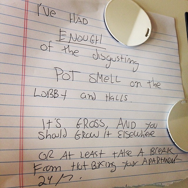FOUND: Oakland apartment grievances: "at least take a break from hot-boxing your apartment 24/7"