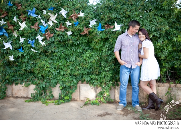 Paper themed engagement shoot
