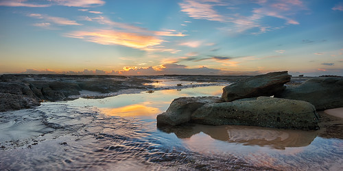clouds sunrise reflections landscape 21 au australia coastal nsw newsouthwales centralcoast sunrays hdr 2014 soldierspoint norahhead soldiersbeach hdrphotography jasonbruth