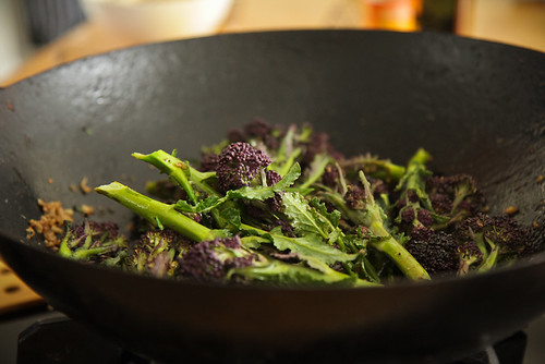 Tofu and Purple Broccoli Salad