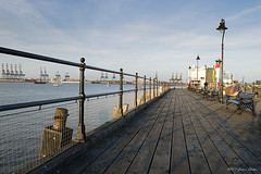 Harwich Ha'penny pier with Felixstowe docks - Explore 26 Jan 2014