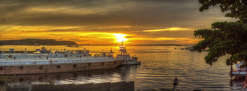 sun sunrise river landscape boat ship view manaus hdr amazonas ceasa