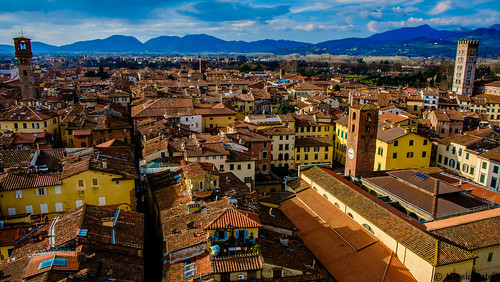from travel sky italy tower clouds landscape italia torre fuji view top lucca tuscany toscana paesaggio guinigi xe1 xf1855