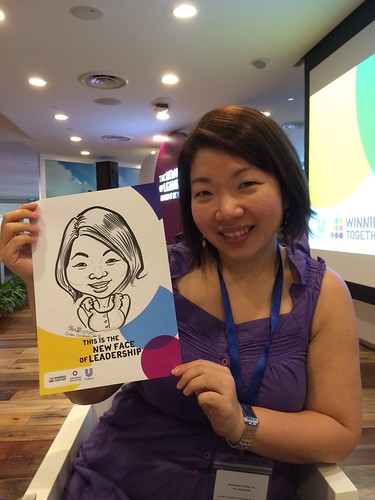 caricature live sketching for International Women's Day for Unilever