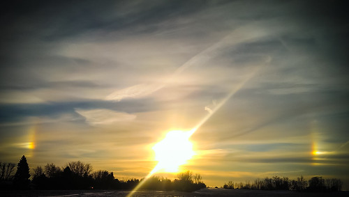 winter sunset ohio sun london rainbow halo