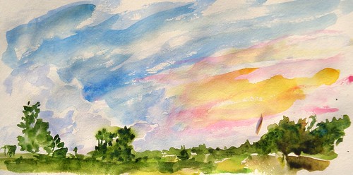 sky watercolor painting landscape pleinair veitswoods dowveitswoods