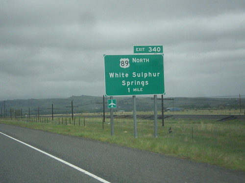 sign montana intersection i90 us89 parkcounty biggreensign us191 freewayjunction