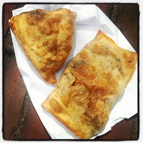 Spinach and meat byrek at the Mediterranean Home Cooking truck