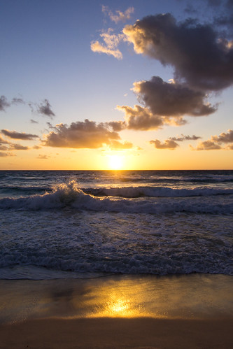 sea sunrise mexico seaside wave cancun