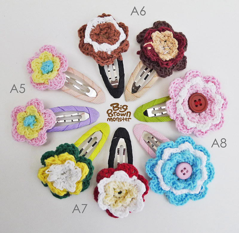 Summer bloom crochet clips
