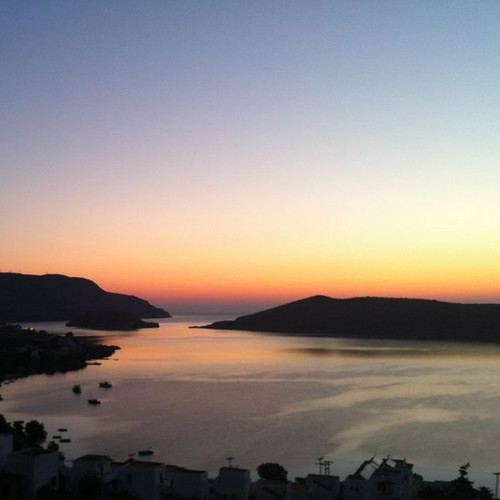 sunset sea sky greece 2012 elounda