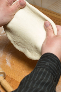 Stretching the dough
