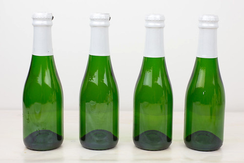 DIY Glitter Champagne Bottles