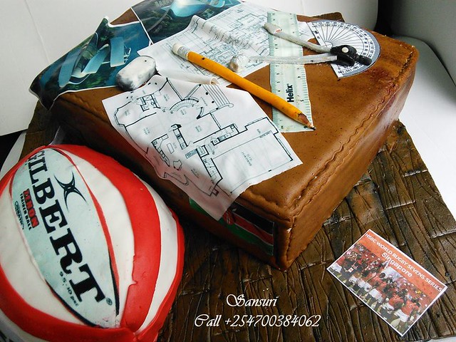 Cake for an Architect Who Loves Rugby by Sylvia Agoi of Sansuri