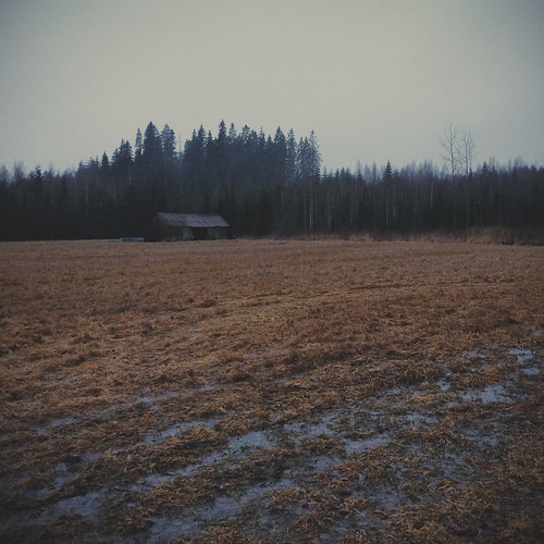 winter nature wet field barn forest finland landscape europe iphone kouvola mustajoulu iphone5s vscocam