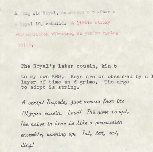 Type Samples from California Typewriter Type-In Dev 27, 2013