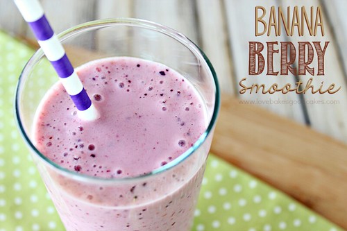 Banana Berry Smoothie #smoothie #breakfast #healthy #banana #berries