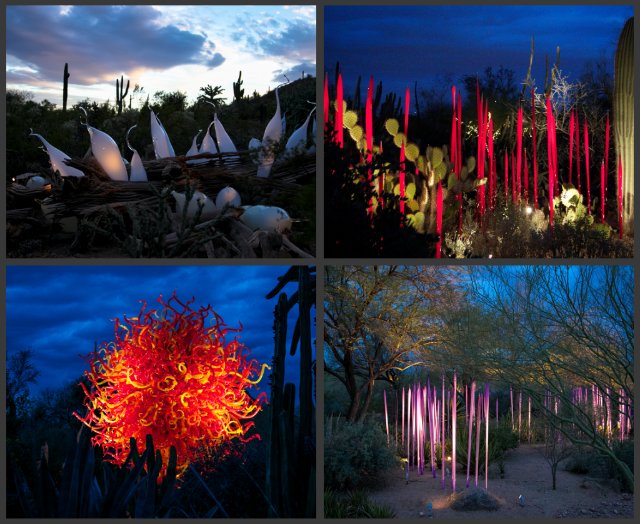 Night-time Chihuly collage