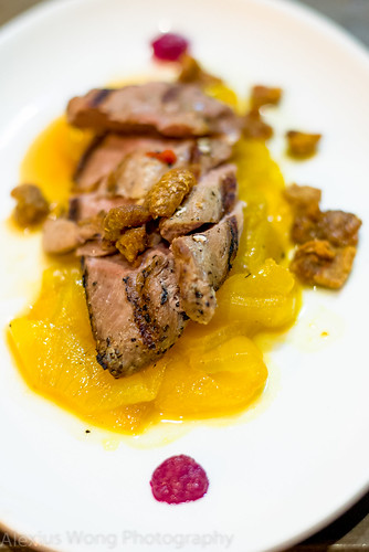 Duck Breast with Crackling and Saffron Onions