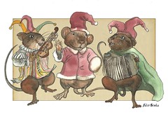 3 Clown Mice Celebrate Christmas
