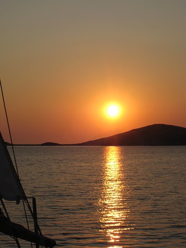 sunset sailing greece limnos ledden