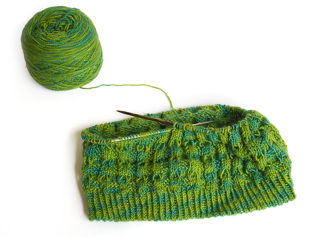 Rows of green cowl