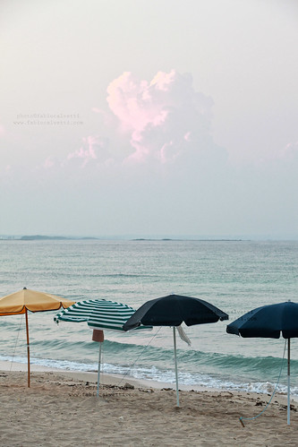 cloud beach sunrise landscape umbrellas salento puglia lecce fabiocalvettitowerlapillo