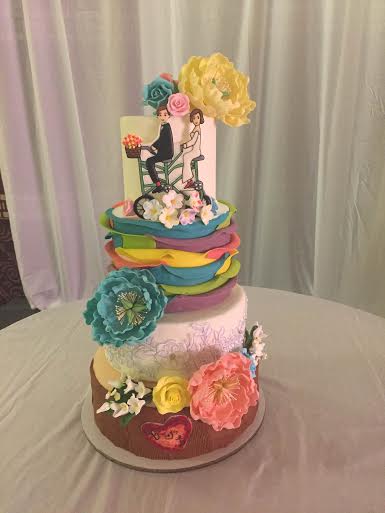 Vintage Pastel Wedding Cake by Ginalyn Jover