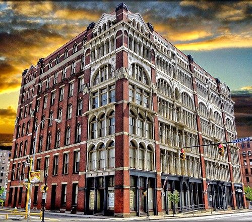 sky ny building architecture clouds facade sunrise iron gothic dramatic style architectural historic rochester warehouse architect h cast warner commercial laboratory l historical venetian medicine p rogers attraction patent county” nrhp “monroe onasill