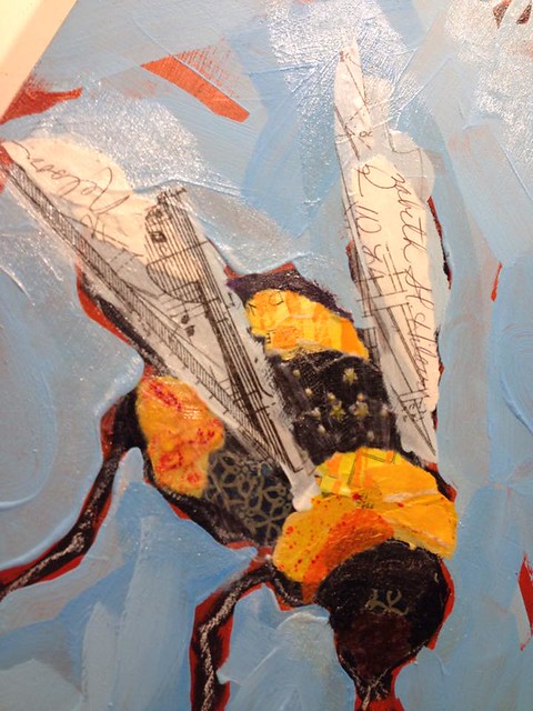 Bee Collage Painting by Elizabeth St. Hilaire Nelson