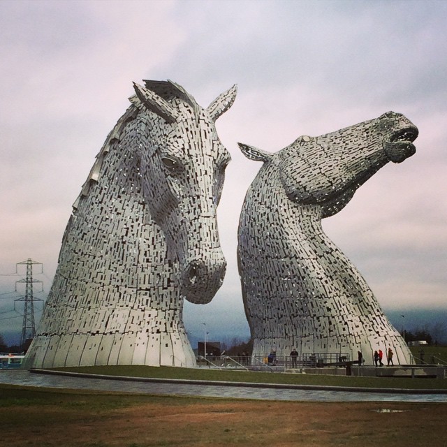 Stopped at the Kelpies on the way to Edinburgh.