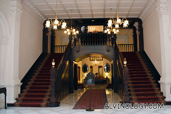 Staircases leading up to the rooms 