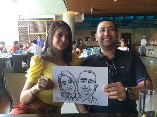 caricature live sketching for BMW M Club Singapore