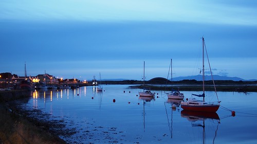 lights calm blue water irvine ayrshire harbour night penep5 olympus scotland ep5 boats sail reflections olympuspenep5 uk 20mm