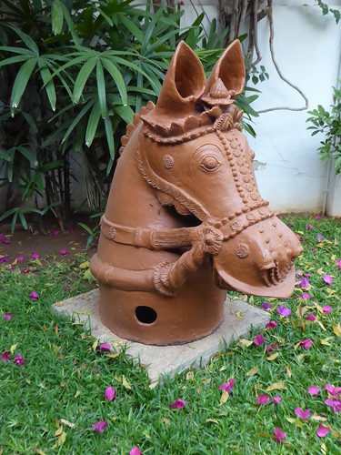 sculpture horse india statue terracotta tamilnadu karaikudi