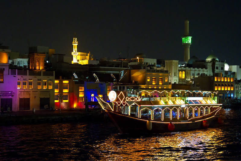 Dhow in a colorful evening