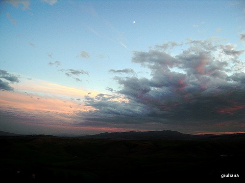 autumn sunset sky moon fall clouds tramonto nuvole luna cielo tuscany toscana autunno terricciola nikoncoolpixs610