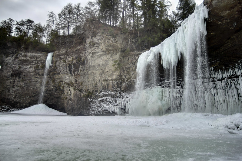 Rockhouse Falls and Cane Creek Falls frozen detail 4, Fall Creek Falls State Park, Van Buren County, Tennessee