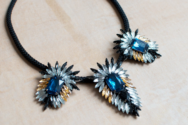 make a statement flare necklace with Geneva of a pair and a spare