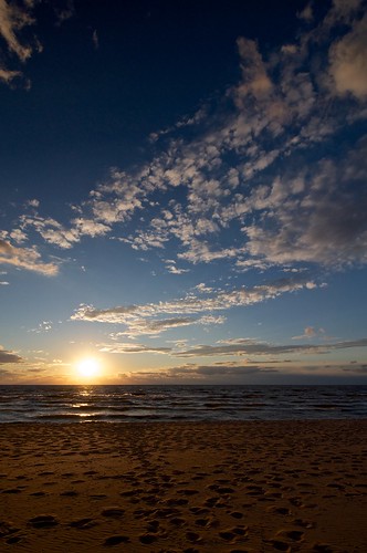 blue sunset sky beach water clouds sand michigan oval puremichigan