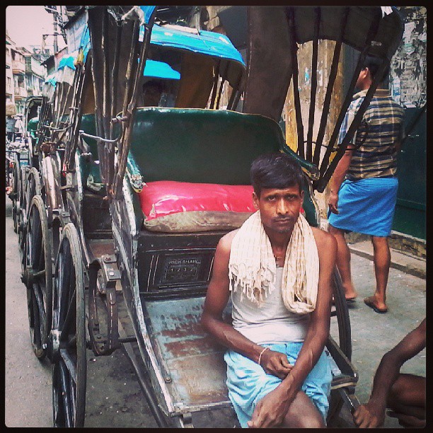Rickshaw man in Calcutta.