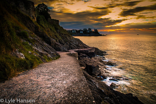 ocean sunset france brittany trail hdr dinard 2013