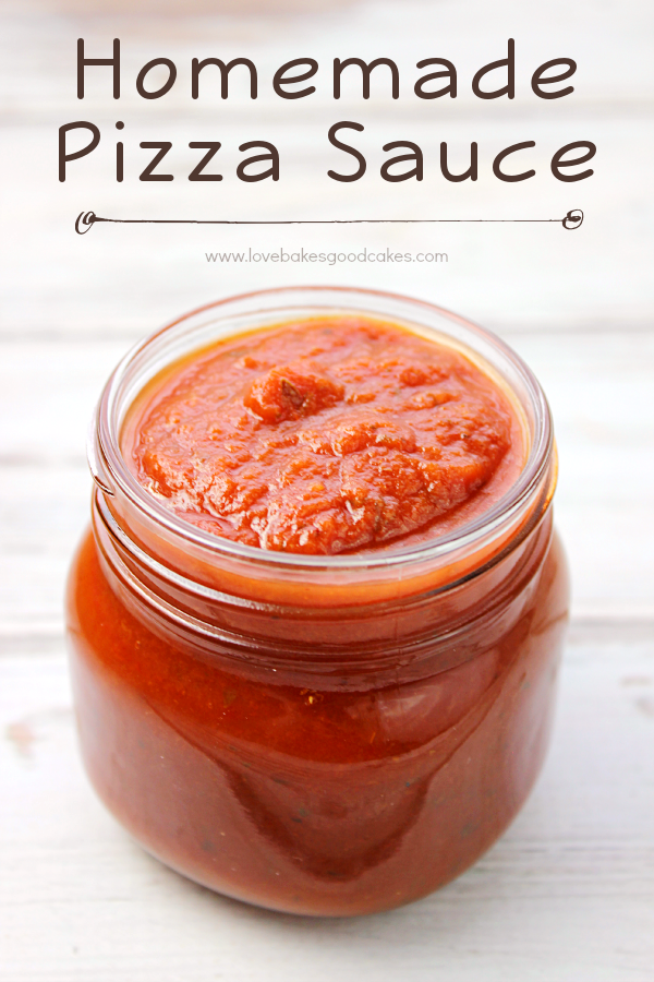 Homemade Pizza Sauce in a jar without the lid.