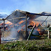 Barn in flames