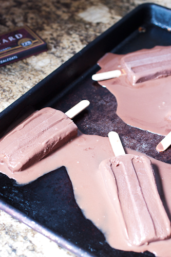 Dark Chocolate Fudge Pops #icecreamweek
