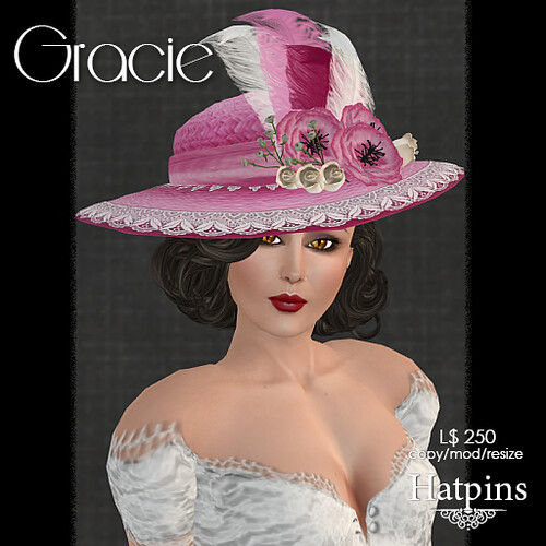 Hatpins - Gracie Hat - Pink