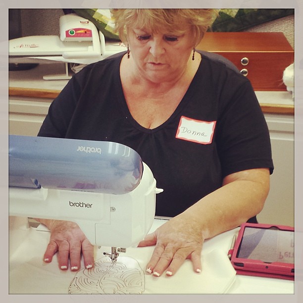 More concentrating in my free motion quilting class! #fbp