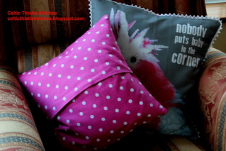 Baby and Wine cushions front and back