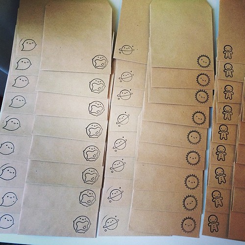 One thing I do with my stamps is decorate these little envelopes for shop orders :)